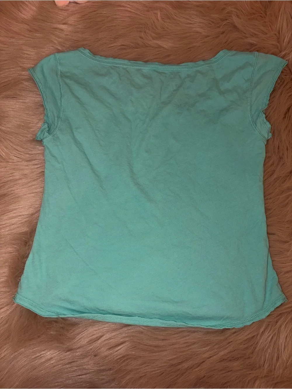 Brandy Melville Mint Green Scoop Neck Short Sleeve Tee